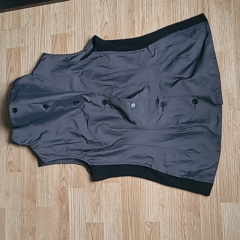 90s Reflective Vest 🦇w/ High Collar (lrg button-up)